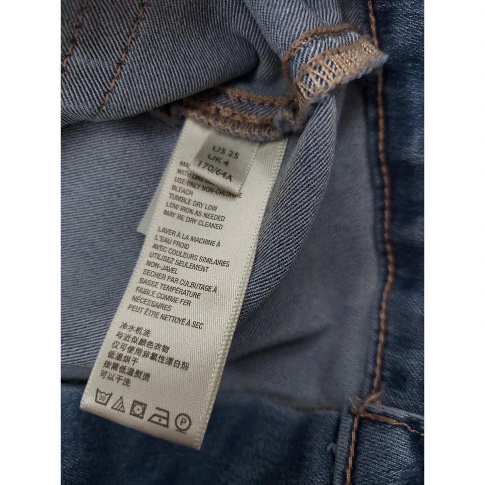 We The Free People Jeans Womens 25 Blue Light Wash FLARE Stretch Bell High Rise